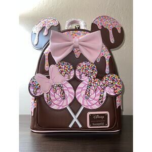 Loungefly Disney Minnie Mouse Chocolate Lollipop Ears Mini Backpack